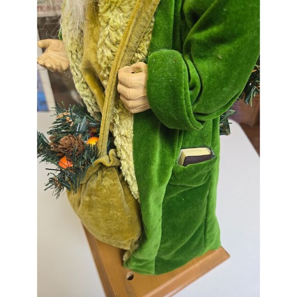 Vintage Santa Claus Ditz Designs Woodsy and Rustic Green Coat & Red Hat - Picture 9 of 16